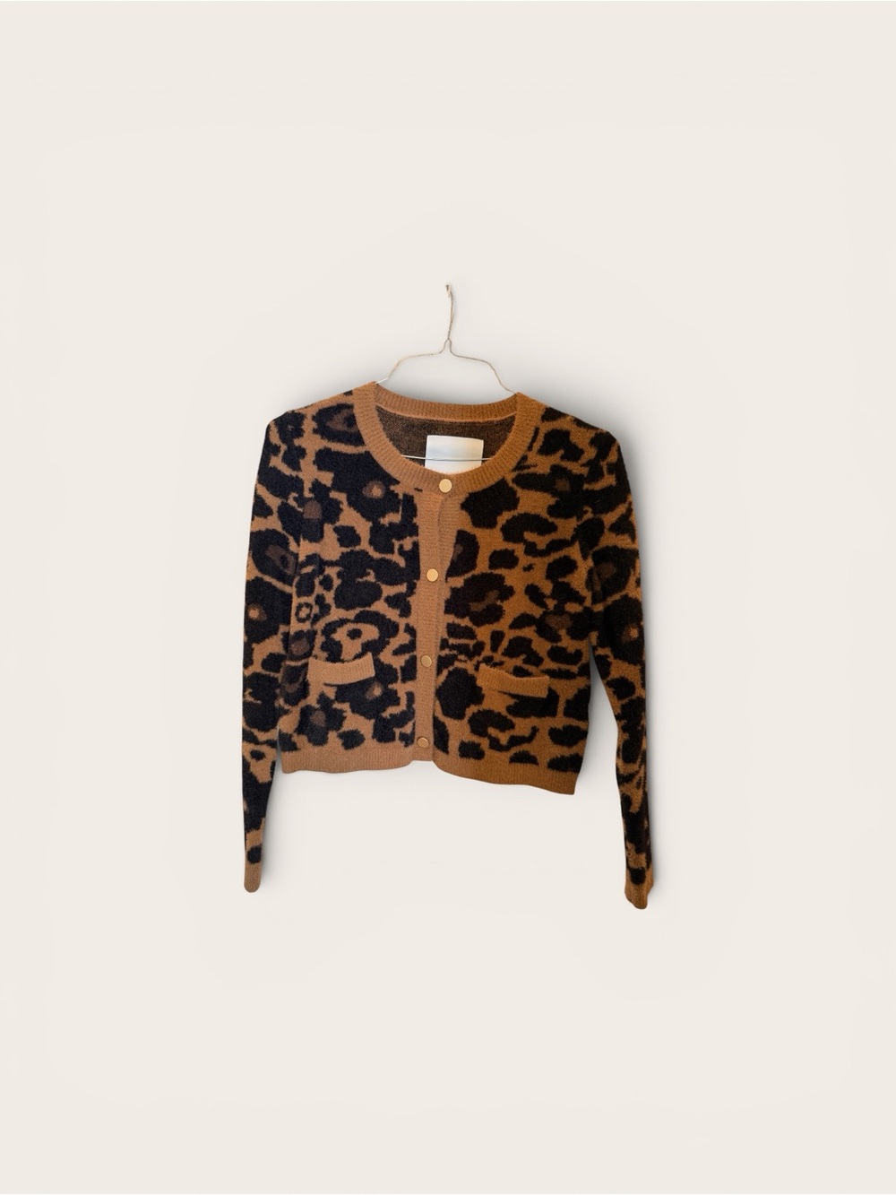 NVLT Brown and Black Leopard Print Cardigan